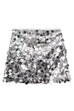 Mixiedress Elastic Waist Sequin Paillette Mini Skirt