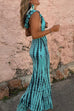 Mixiedress Cowl Neck Backless Tie Dye Hoodied Maxi Dress