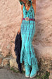 Mixiedress Cowl Neck Backless Tie Dye Hoodied Maxi Dress