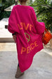 Mixiedress Open Front Love and Peace Pattern Long Sweater Cardigan(in 5 Colors)