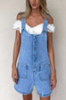 Mixiedress Button Up Pocketed Denim Romper