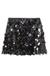 Mixiedress Elastic Waist Sequin Paillette Mini Skirt