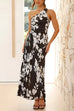 Mixiedress One Shoulder Ruched Cut Out Pleated Maxi Printed Dress