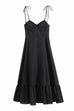 Mixiedress Tie Shoulder Ruffle Swing Maxi Cami Holiday Dress