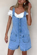 Mixiedress Button Up Pocketed Denim Romper