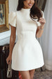 Mixiedress Mockneck Petal Sleeves Bow Knot Cut Out Mini Dress