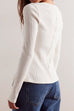 Mixiedress Button Down Long Sleeves Ribbed Knit Top