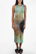 Mixiedress Sleeveless Gradient Tie Dye Bodycon Midi Dress