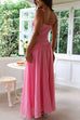 Mixiedress V Neck Sleeveless Cut Out Swing Maxi Dress