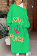 Mixiedress Open Front Love and Peace Pattern Long Sweater Cardigan(in 5 Colors)