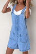 Mixiedress Button Up Pocketed Denim Romper