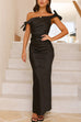 Mixiedress Bow Knot Off Shoulder Maxi Party Dress