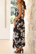 Mixiedress One Shoulder Ruched Cut Out Pleated Maxi Printed Dress