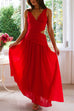 Mixiedress V Neck Sleeveless Cut Out Swing Maxi Dress