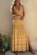 Mixiedress V Neck Cut Out Side Split Tie Dye Maxi Dress