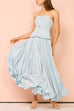 Mixiedress Strapless Tube Cut Out Pleated Maxi Swing Dress