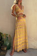 Mixiedress V Neck Cut Out Side Split Tie Dye Maxi Dress