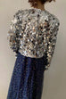 Mixiedress Open Front Cropped Sequin Jacket