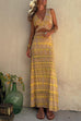 Mixiedress V Neck Cut Out Side Split Tie Dye Maxi Dress