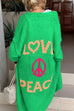 Mixiedress Open Front Love and Peace Pattern Long Sweater Cardigan(in 5 Colors)