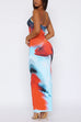 Mixiedress Spaghetti Strap Imperial Sapphire Print Maxi Dress