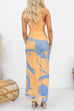 Sleeveless Cut Out Printed Bodycon Maxi Dress