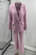 Mixiedress One Button Pocketed Blazer and Straight Leg Pants Power Suit Set