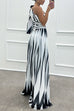 Mixiedress One Shoulder Waisted Slit Printed Maxi Dress