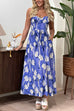 Mixiedress High Waist Floral Print Pocketed A-line Maxi Cami Dress
