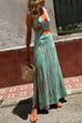 Mixiedress V Neck Sleeveless Cut Out Waist Side Slit Tie Dye Maxi Dress