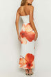 Mixiedress Strapless Tube Floral Print Maxi Vacation Dress