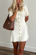 Mixiedress Short Sleeves Button Down Mini Knit Dress