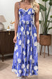 Mixiedress High Waist Floral Print Pocketed A-line Maxi Cami Dress