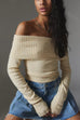 Mixiedress Off Shoulder Long Sleeves Slim Fit Sweater