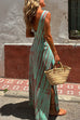 Mixiedress V Neck Sleeveless Cut Out Waist Side Slit Tie Dye Maxi Dress