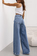 Mixiedress Distressed Wide Leg Ripped Denim Pants