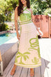 Mixiedress Palm Canyon Print Criss Cross Halter Maxi Dress