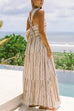 Mixiedress Square Collar Tiered Striped Maxi Cami Dress