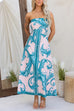 Mixiedress Strapless Tube Unique Print Swing Maxi Dress