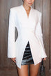 Mixiedress Chic V Neck Single Button Irregular Blazer