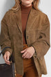 Mixiedress Single Breasted Pocketed Suede Jacket