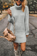 Mixiedress Turtleneck Long Sleeves Ribbed Knit Sweater Dress(in 7 Colors!)