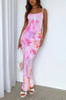 Mixiedress Sherbet Print Bodycon Maxi Cami Dress