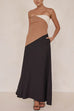 Mixiedress Strapless Color Block Pocketed Maxi Party Dress