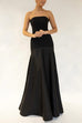 Mixiedress Strapless Patchwork Flare Gown Maxi Party Dress