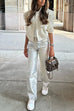 Mixiedress Glam Straight Leg Metallic Faux Leather Pants