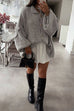 Mixiedress Drop Shoulder Button Up Slouchy Sweater Cardigan