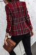 Mixiedress Double Breasted Open Front Plaid Blazer Jacket