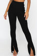 Mixiedress High Rise Slit Bell Bottoms Skinny Pants