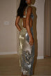 Mixiedress Sleeveless Open Back Sequin Bodycon Maxi Party Dress